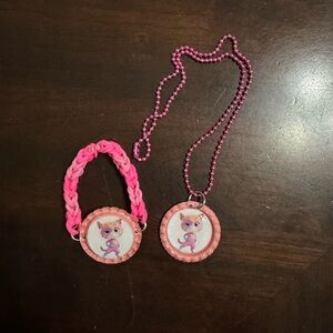 Super Kitties Ginny Bottle Cap Necklace and Bracelet